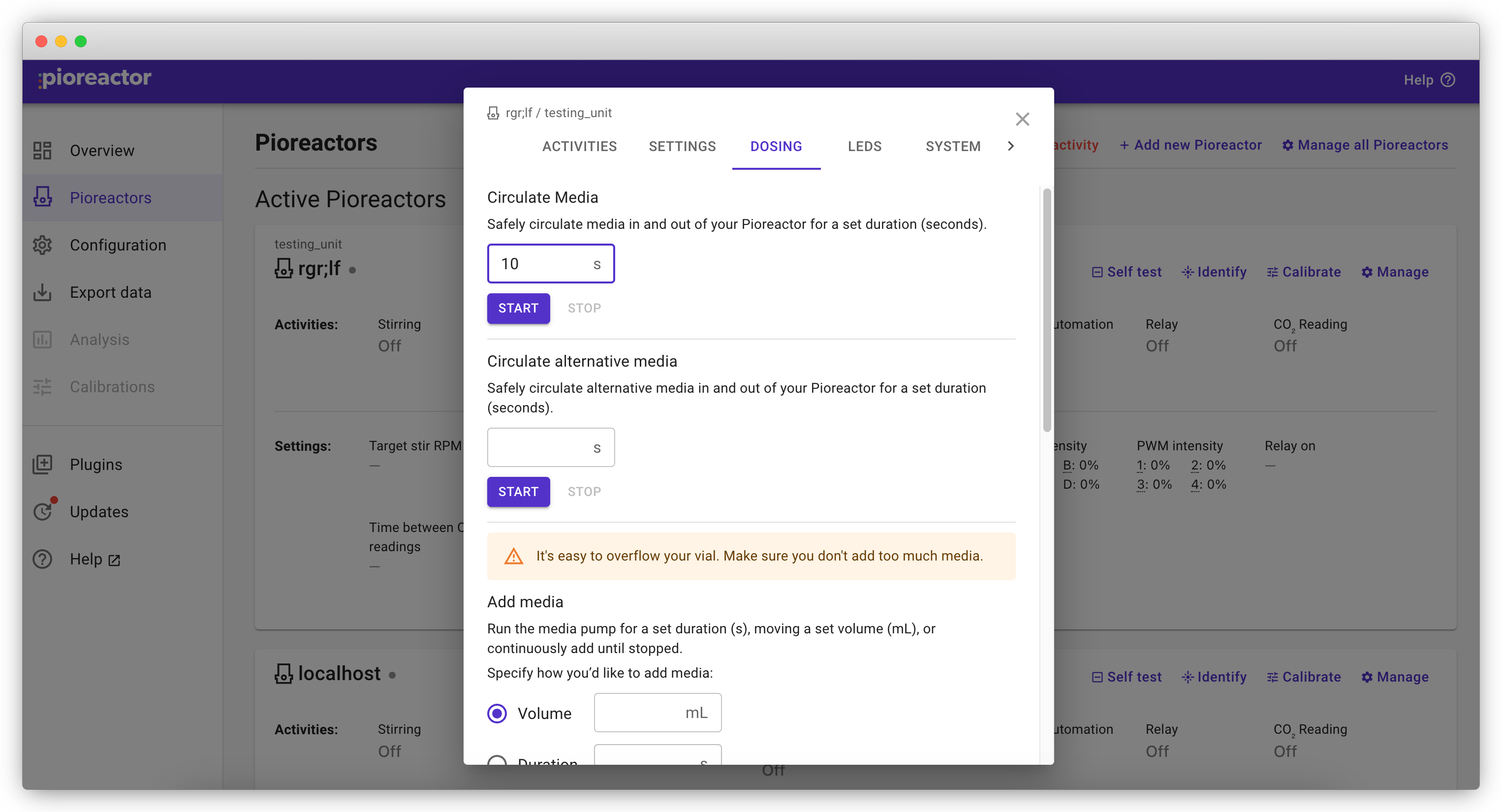 UI showing how to cycle media.